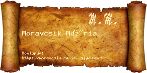 Moravcsik Mária névjegykártya